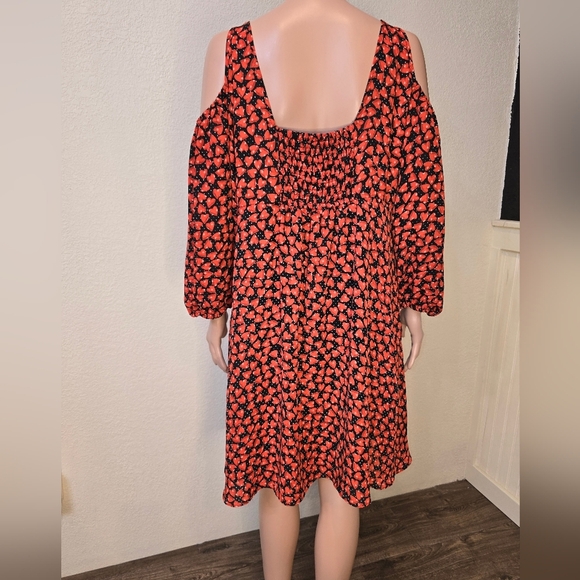 Disney Alice In Wonderland Colleen Atwood Hearts Cold Shoulder Dress Size XL - Picture 2 of 8